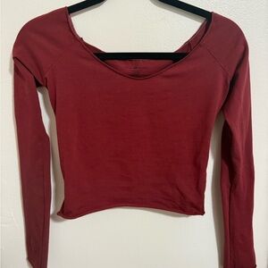 Brandy Melville Burgundy Long Sleeve Top